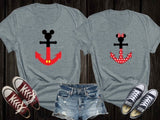Mickey & Minnie Anchors, Disney Cruise themed Matching Shirts
