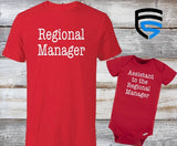 REGIONAL MANAGER & ASSISTANT | Matching Father & Child Shirts | Dad & Child | Father's Day Gift