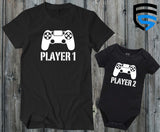 PLAYER 1 & PLAYER 2 | Matching Father & Son/Daughter Shirts | Dad & Baby | Gift for Dad | Father's Day