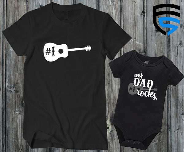 ROCKSTAR DAD | Matching Father & Son/Daughter Shirts | Dad & Baby | Gift for Dad | Father's Day