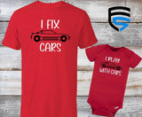 FIX CARS & PLAYS WITH CARS Matching Father & Child Shirts | Dad & Child | Father's Day Gift
