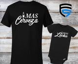 MAS CERVEZA & MAS LECHE Matching Father & Child Shirts | Dad & Child | Father's Day Gift