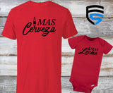 MAS CERVEZA & MAS LECHE Matching Father & Child Shirts | Dad & Child | Father's Day Gift