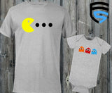 Pac-Man themed Matching Father & Child Shirts | Dad & Child | Father's Day Gift