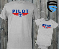 PILOT & CO-PILOT Matching Father & Child Shirts | Dad & Child | Father's Day Gift