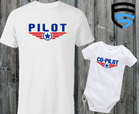 PILOT & CO-PILOT Matching Father & Child Shirts | Dad & Child | Father's Day Gift