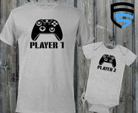 PLAYER 1 & PLAYER 2 XBOX | Matching Father & Child Shirts | Dad & Child | Father's Day Gift